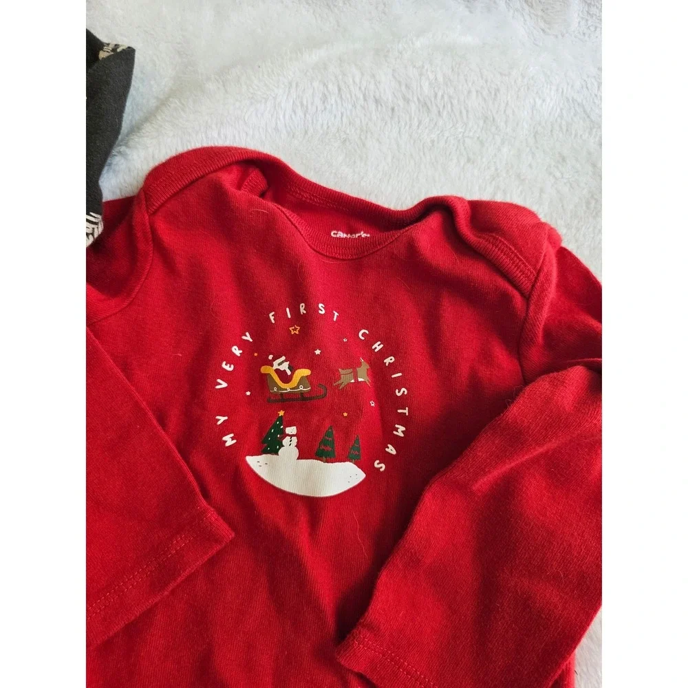 Burts Bees Baby Christmas outfit / Carters My‎ Very First Christmas Bodysuit Lot